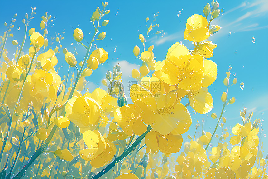 春日公园的黄色油菜花图片
