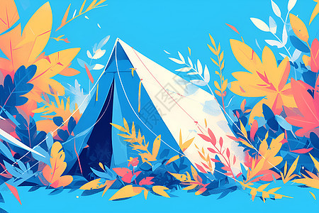 夏日帐篷插图图片