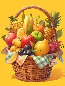 一个水果篮图片