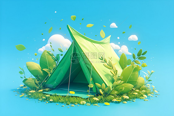绿色帐篷图片
