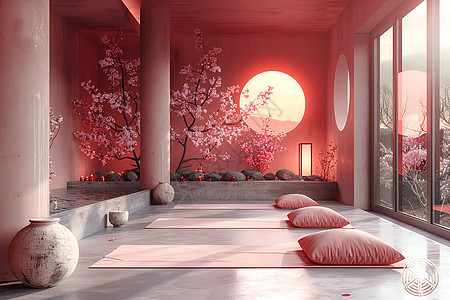 房间里的的桃花装饰图片