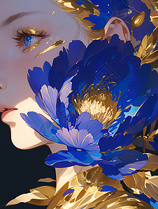 蓝色牡丹的妖娆诱惑图片