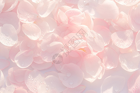 粉色花瓣上的露珠背景图片