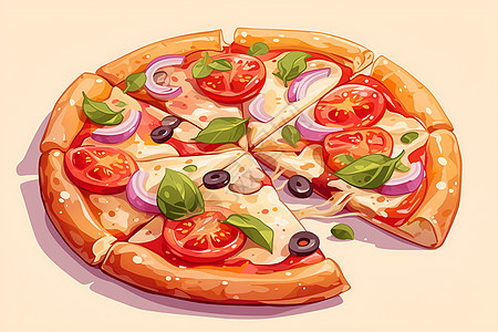 新鲜美味的披萨图片