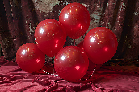 红色气球的艺术创作图片