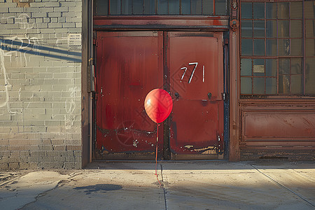 门前的气球图片
