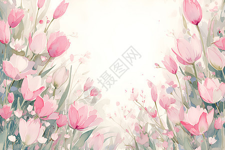 温馨的粉色郁金香图片