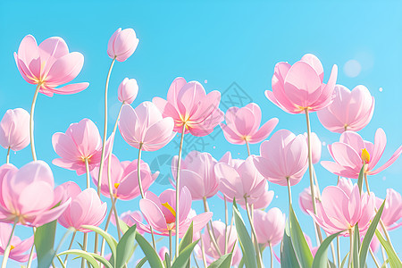 粉色郁金香花朵图片