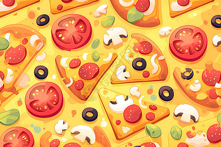 美味可口的彩色披萨图片