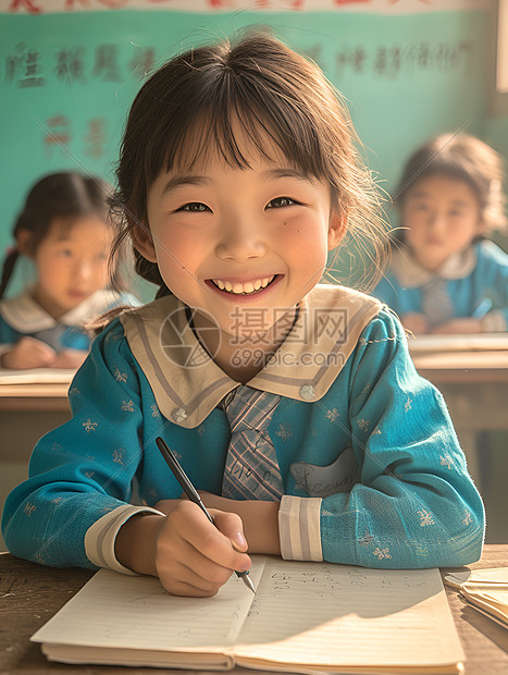 微笑的小学生图片