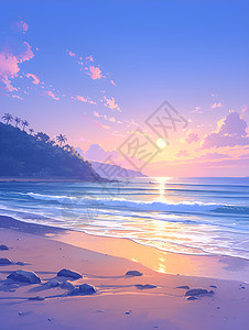 海滩黎明的美景图片