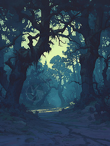 神秘的森林背景图片