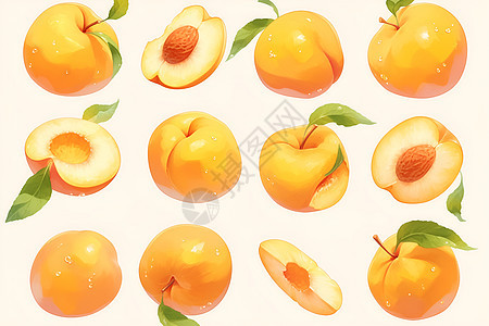 新鲜成熟的黄桃图片