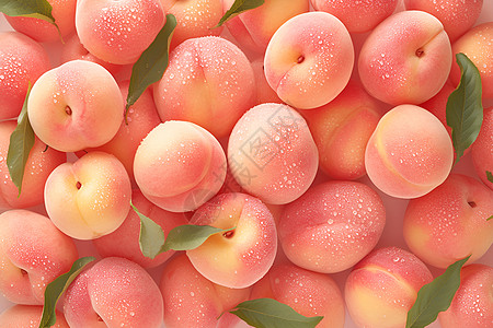 一堆美味的桃子图片