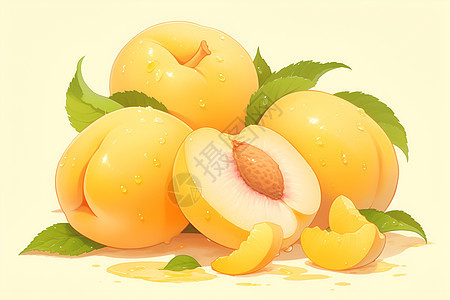 美味的黄桃图片