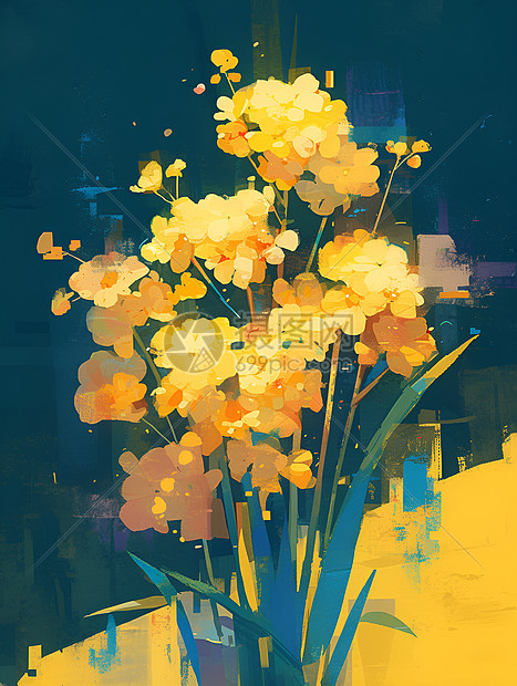 一束黄色的花朵图片