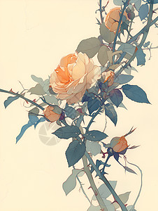 玫瑰藤上的刺图片