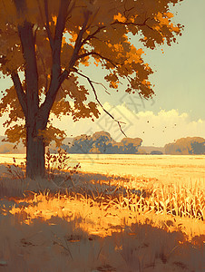 田园风景中的黄色田野图片