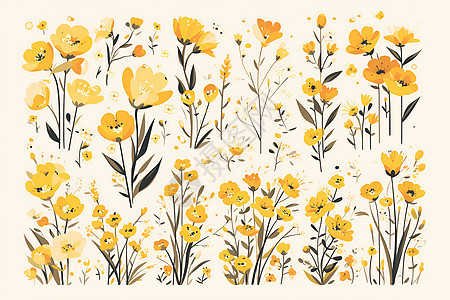 黄色的花卉艺术图片