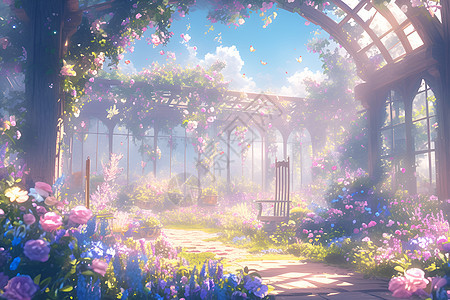 梦幻的花园背景图片