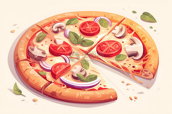 美味可口的彩色披萨图片