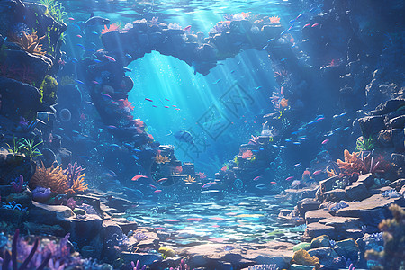 海底的心形奇境图片