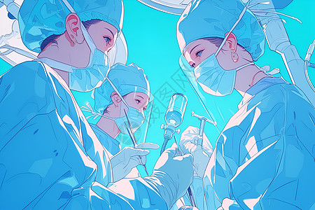 医疗团队介绍做手术的医生插画