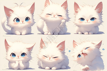 可爱白猫表情包图片