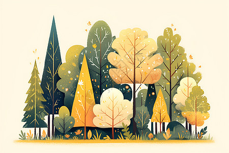 童趣森林树木系列插图图片