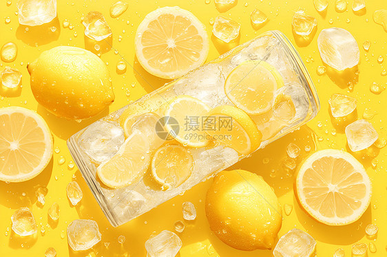 清新柠檬饮料图片