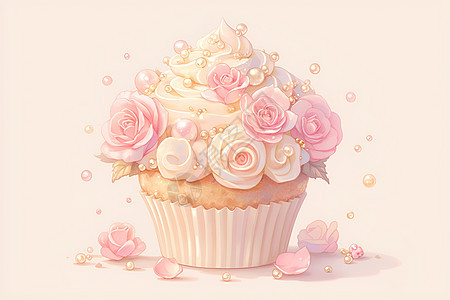 奶油玫瑰蛋糕图片