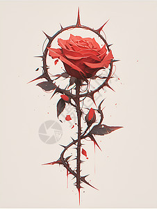 玫瑰在荆棘中的绽放图片