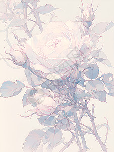 花枝纠缠的玫瑰图片