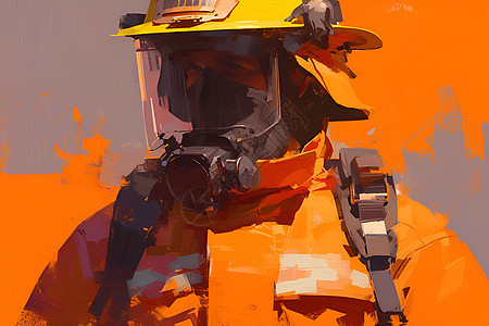 英勇的消防员战士背景图片