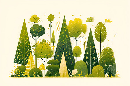 绿色矢量森林图片