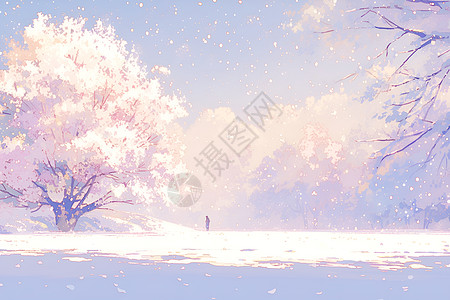 冬日花树图片