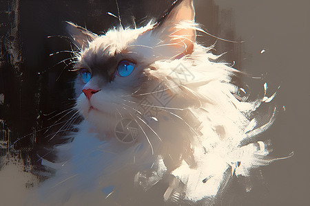 窗前蓝眼睛的可爱猫咪图片