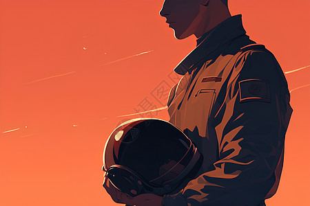 夕阳中的航空英雄背景图片