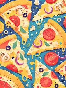五彩的披萨背景图片