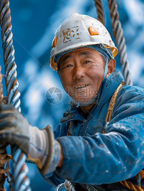 安装电缆的工人图片