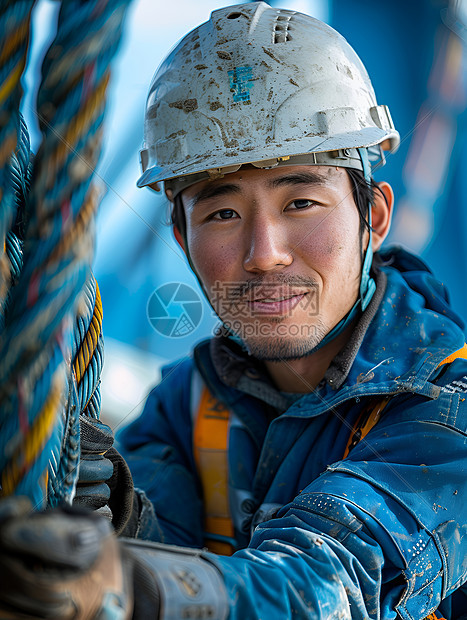 戴着安全帽的男人图片