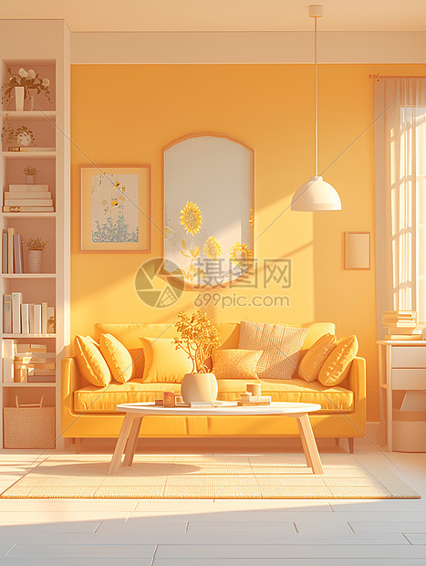 色彩简洁的客厅图片