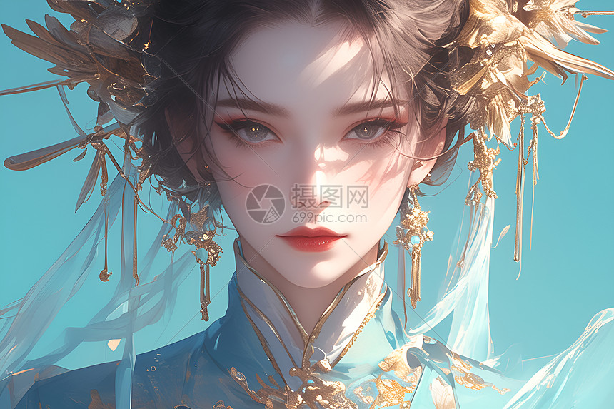 古装美人插画图片