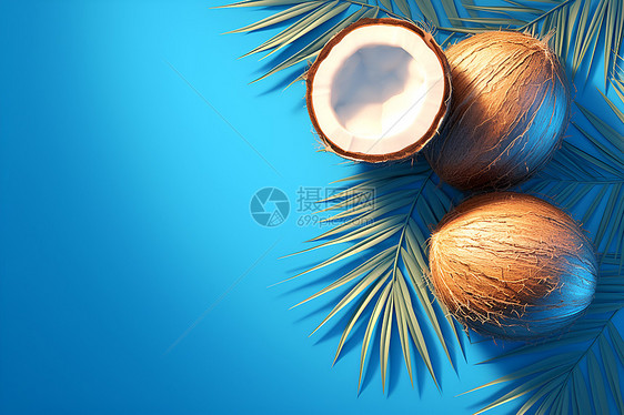 椰子和棕榈叶图片