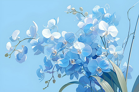 盛开的蓝色花瓣背景图片