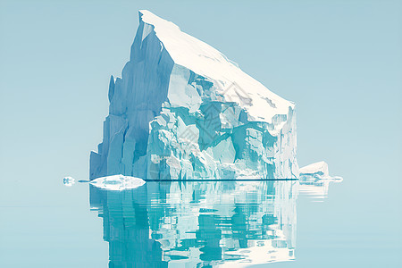 冰山漂浮在蔚蓝天空下图片