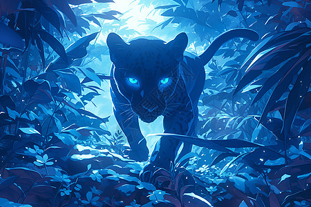 月光丛林的神秘蓝豹图片