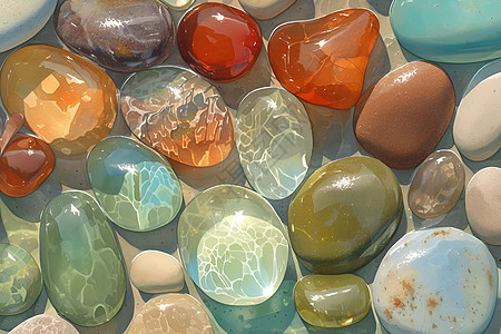 彩色石头奇石素材高清图片