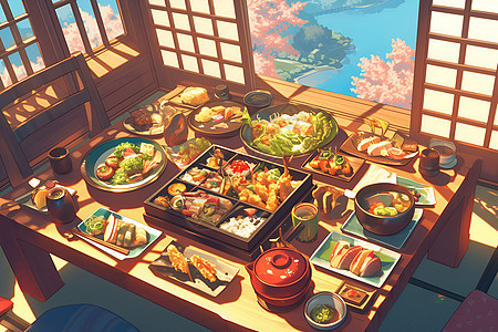日式餐厅里的美食图片