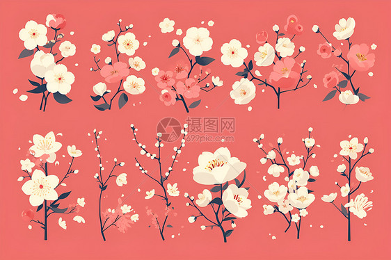 美丽的白色樱花图片